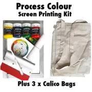 Process Screen Printing Kit Fabric Screen Print Kit + 3 Calico Bags Permaset Cmp