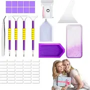 Rhinestone Painting Tools,Multipurpose Rhinestone Picture Kit | Gem Art Set with Pouches, Tweezer, Gradient Color Crafting Supplies