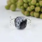 Natural Dendrite Gemstone Ring 925 Sterling Silver Handmade Ring Size 10