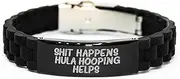Hula Hooping Helps, Glide lock Clasp Wrist Support, Shit Happens, Christmas Unique Gifts from Friends to Hula Hooping Enthusiasts, Small, Silicone, no gemstone