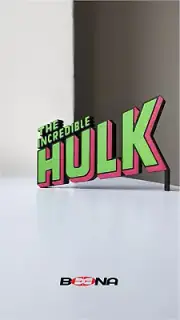 Marvel's THE INCREDIBLE HULK logo display (Bronze Age) Beena Studio