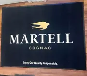 Martell Cognac Carpeted Floor Mat. New. Aprox 4ft By 3ft (black)