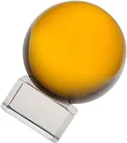 ABOOFAN 1 Set Crystal Ball Decoration with Stand Amber Crystal Sphere for Home Office and Study Desk Unique Table Ornament for Feng Shui and Meditation