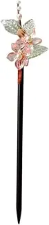 AUTSUPPL 1pc Retro Hair Pin Black Floral Tassels Hair Topper for Chinese Hanfu Party