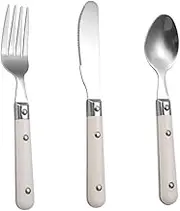 CATIEBYE Safe Knife Set for Boys and Girls Baby Cutlery Fork Spoon Stainless Steel Cutlery Set Boys and Girls Tableware