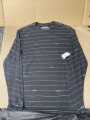 Quicksilver Shirt Mens XL Black Striped Long Sleeved Knit Shirt NEW