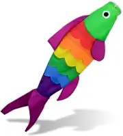 Rainbow Fish Windsock | Durable Outdoor Hanging Decoration | Yard, Garden, Boat,