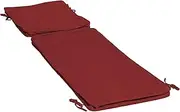 Polyester Chaise Cushion Cover, Seat: 46" L x 21" W Back: 26" L x 21 in. W, Ruby Red Leala