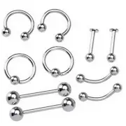 Stainless Steel Body Piercing Jewelery Eyebrow Tongue Bar Labret Lip Nose Ri 0HK