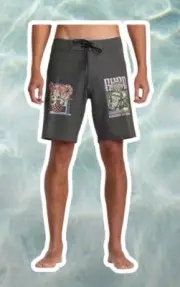 RVCA MARTIN ANDER Men's Trunks - BLK - Size 36- NWT MSRP$189