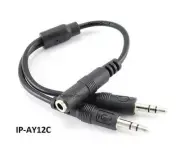 6" CablesOnline 3.5mm TRRS Jack to Dual TRS 3.5mm Headset / Mic Plug Splitter