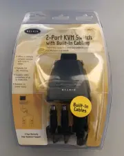 BELKIN PS/2-Port KVM Switch + Built-in Cables F1DK102P NEW FREE SHIPPING