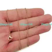 Designer Inspired Real 18K Rose Gold Filled 1 mm Thin Curb Chain Necklace Z112R
