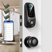 Keyless Entry Door Lock with Handle, Fingerprint Deadbolt Door Lock, Smart Do...