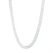 Sterling Silver Curb Chain Necklace 60cm