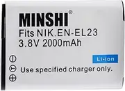 [MINSHI] EN-EL23 Battery Compatible with Nikon P600 3.8V 2000mAh High Efficiency Battery High Efficiency Battery