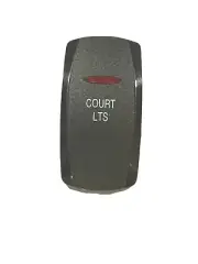 Carling Red Lighted " Court Lts" Rocker Switch Cover BL