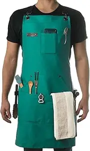 Asaya Chef Apron for Men and Women + Hand Towel and Bottle Opener - 10oz Canvas