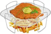 Air Fryer Racks Square,Air Fryer 5.5l Accessories 304 Stainless Steel Replacement Basket Dehydrator Rack, Compatiable for Cosori 5.5L/COSORI 6.4L/Tefal 6.5L Air Fryer (20.5x20.5)