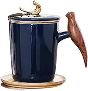 Sterling Silver Teacup Ji Blue Ceramic Personal Cup Gift Box Office Meeting Convenient Tea Drinking Cup-Type-2