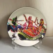 Indien Traditional Art Ceramic Decorative Wall and Table Top Plate With Stand P9