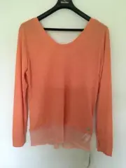 Adidas Womens XL Climalite Performance Cover-Up Top Coral Long Sleeve Mesh Trim
