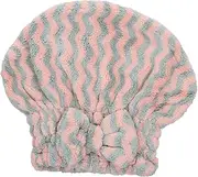 Baluue 1Pc Microfiber Striped Shower Hat Water Absorbent Bathing Cap Lightweight Durable Bath Cap for Home Use Reduces Drying Adorable Design
