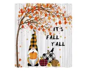 Shower Curtain Water Proof Single Printing Reusable Privacy Protection Bathing Curtain Autumn Decor Daily Use-K