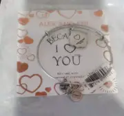 Alex & Ani Because I Love You Mom Charm Bangle Silver Bracelet Swarovski CRYST