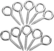 10Pcs Sturdy Screw Eye Metal for Crafts Cable Fixing Hooks Hooks for Woodwork and Wiring Projects Plated