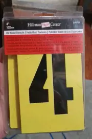 One Set Hillman 839726 Oil Board Stencils 4" w Letters, Numbers, Punctuation