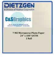 Photo Paper Satin 24" x 100' Inkjet 7 mil HP Canon Plotter 1 Roll