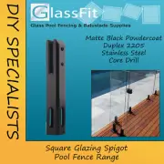 Matt Black Pool Glass Spigot Square Spigots Duplex 2205 Stainless Steel