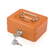 Small Cash Box with Lock and Slot Locking Money Box Metal Coin Piggy Bank