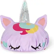 Legami - The Shower Must Go On Shower Cap, Reusable, Waterproof, Elastic Edge, One Size, EVA Material, Unicorn Theme