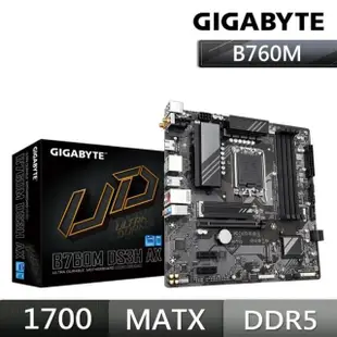 【GIGABYTE 技嘉】B760M DS3H AX 主機板+威剛 D5 8G/4800 記憶體