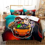 v742 Bed Sheets Burgerpommes icrimax Bedding Set Single Twin Full Queen King Size Bed Set Adult Kid Bedroom Duvetcover Sets Anime Bed Sheet Set 3-Piec