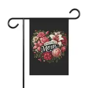 World's Best Mom Floral Heart Garden Flag, Mother's Day Gift