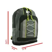 K-Cliffs 15.5 Inch Bungee 3 Pocket School Backpack