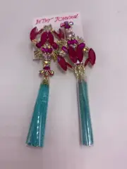 $58 Betsey Johnson Crabby Couture "lobster " Dangle Earrings Z97