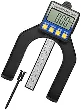 Digital Depth Gauge with Magnetic Feet LCD Measuring Tool for Router Tables Switchable Metric and Imperial Units Essential Woodworking Accessory No Battery Required Black