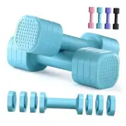 Adjustable Dumbbell Set of 2, 4 in 1 Free Weights Dumbbells Set for Women, Blue