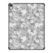 iPad Air 13-inch (M2/M3) iPad Impact Case Black white mint watercolor brush strokes paint floral