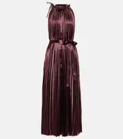 [Ulla Johnson] Ulla Johnson Amiko pleated satin midi dress AU 14 red