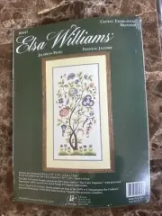 Elsa Williams JACOBEAN PANEL Crewel Embroidery Kit Scrolling Vine Stylized Flowe