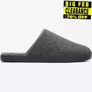 Toms Harbor Mens Mule Indoor Outdoor Comfort Felt Slippers Grey