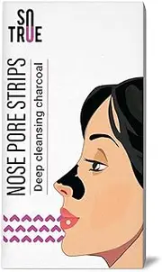 Sotrue Charcoal Nose Pore Deep Cleansing Strips For Blackheads And Whiteheads Removal Aloe Vera Extract, Activated Charcoal Pack Of 4 Nose Strips