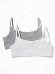 Old Navy 2-pk Girls Cami Bras - Gray & White - XL (14/16) - #136515