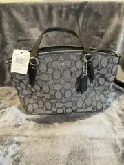 Coach Crossbody Signature Black/Gray Smoke Canvas NWT Mini Kelsey