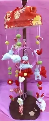 Merry-go-round, stuffed rabbit, Japanese celebration of the birth of a girl